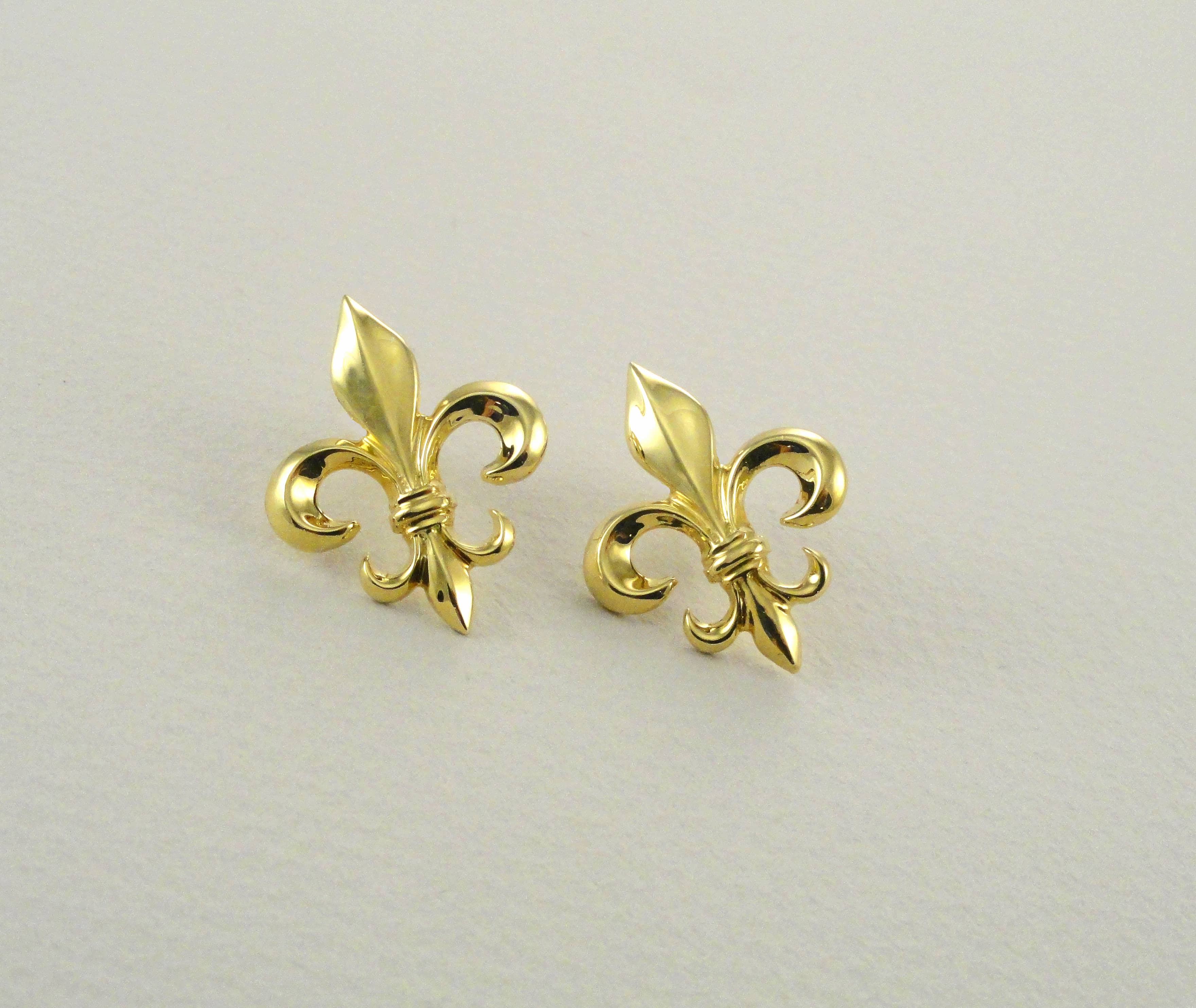Gold Fleur de Lis Earrings