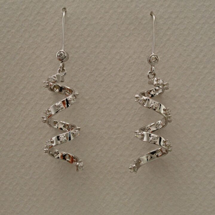 Diamond Spiral Chandelier Earrings (E2775)