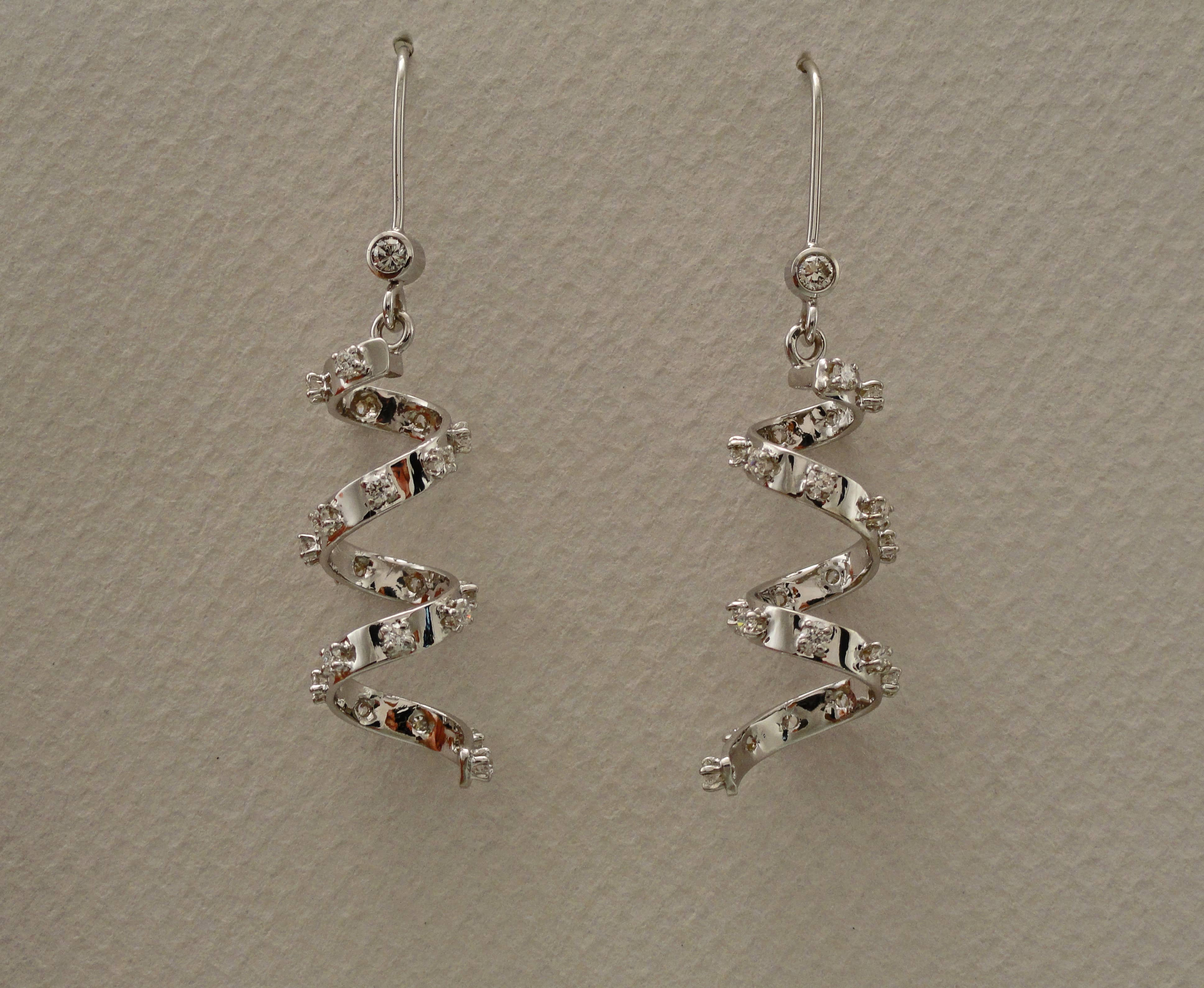 Diamond Spiral Chandelier Earrings (E2775)