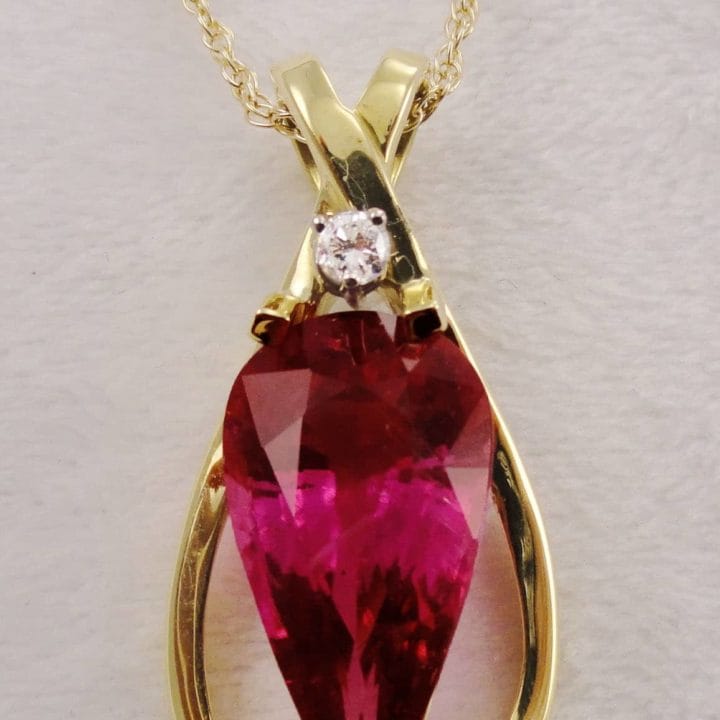 Hot Pink Natural Tourmaline Pendant