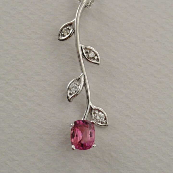 Pink Sapphire Vine Pendant