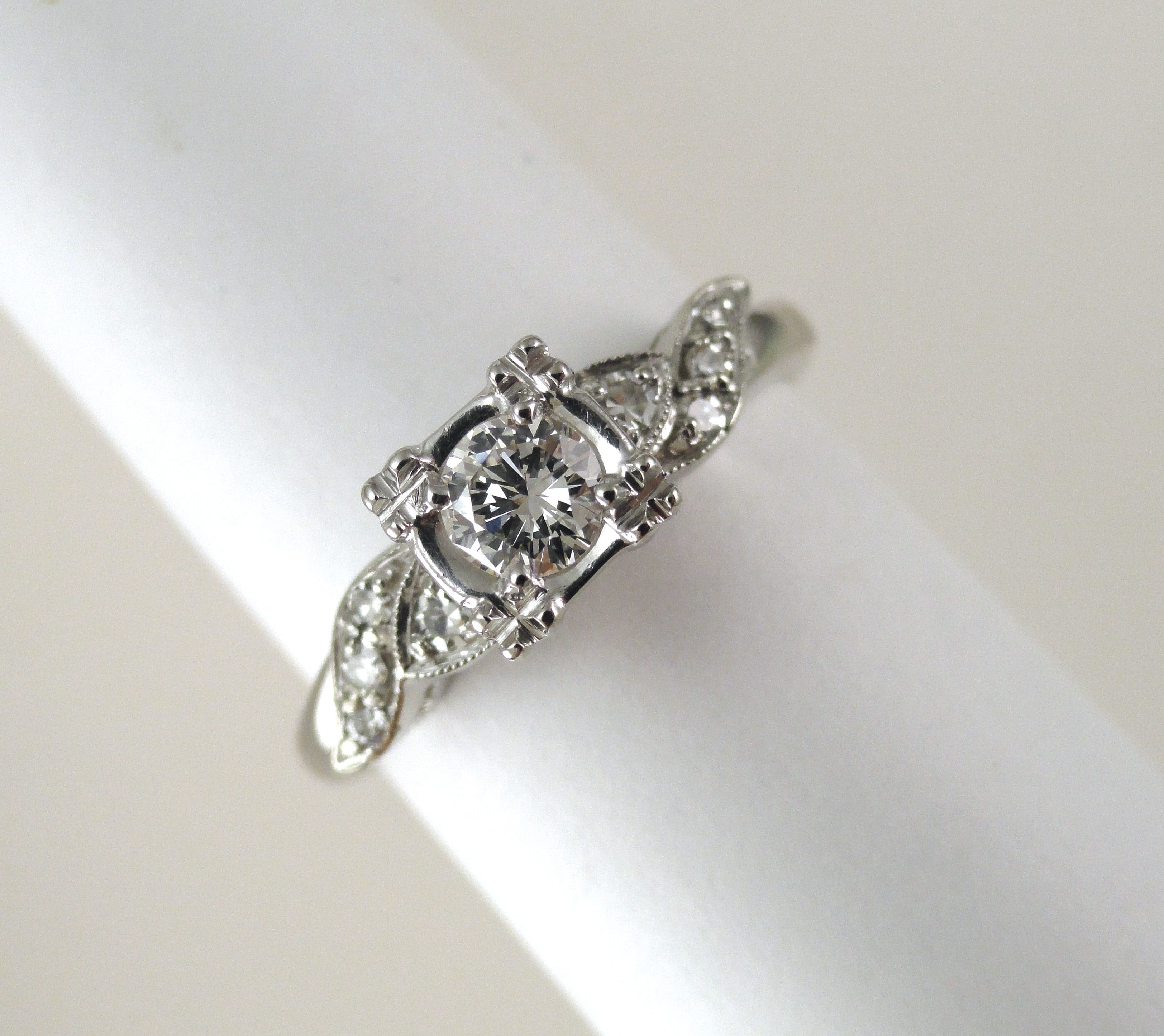 Vintage  1940 s  Diamond Engagement Ring  A1957 Summit 