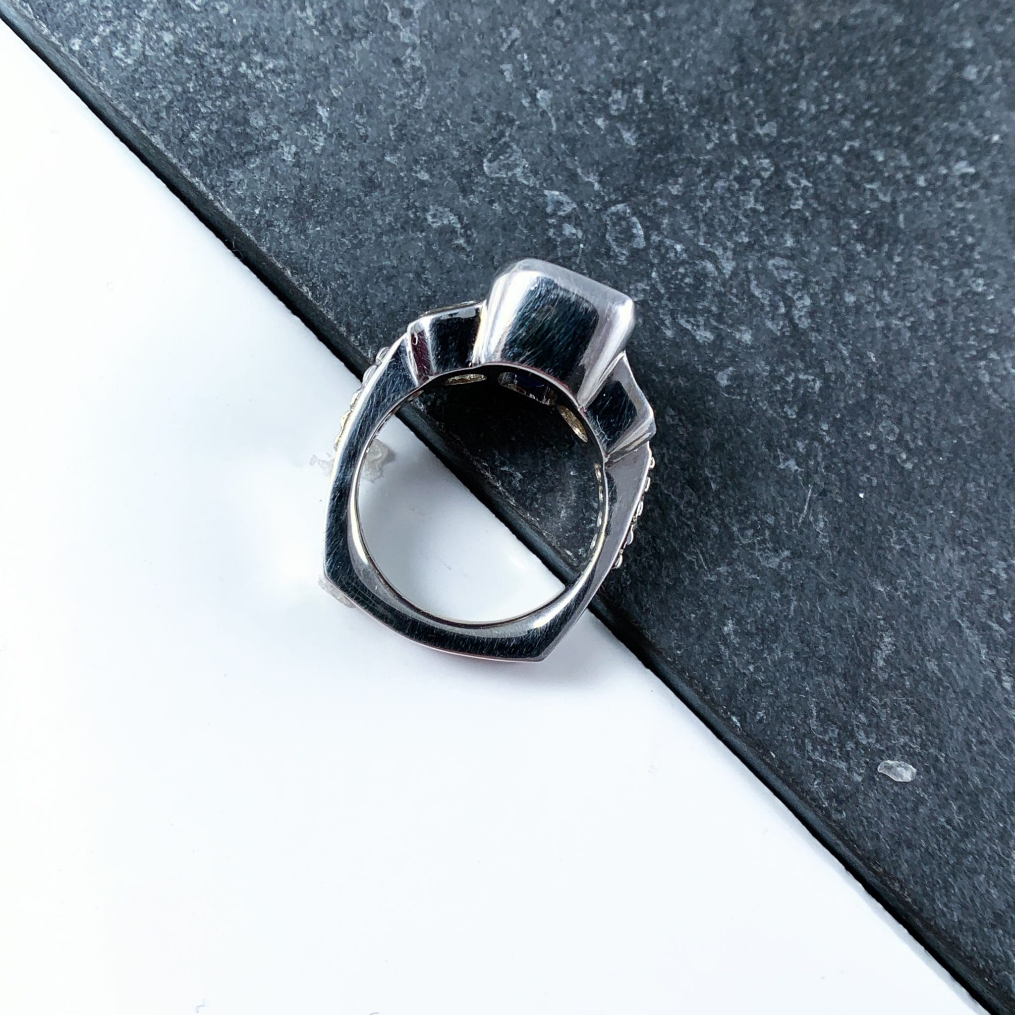 Stunning Sapphire and Asscher Cut Diamond Ring (R2463) - Summit ...
