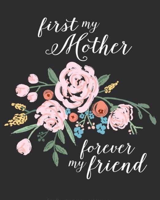 First My Mother, Forever My Friend - Gold Background - Two Tone