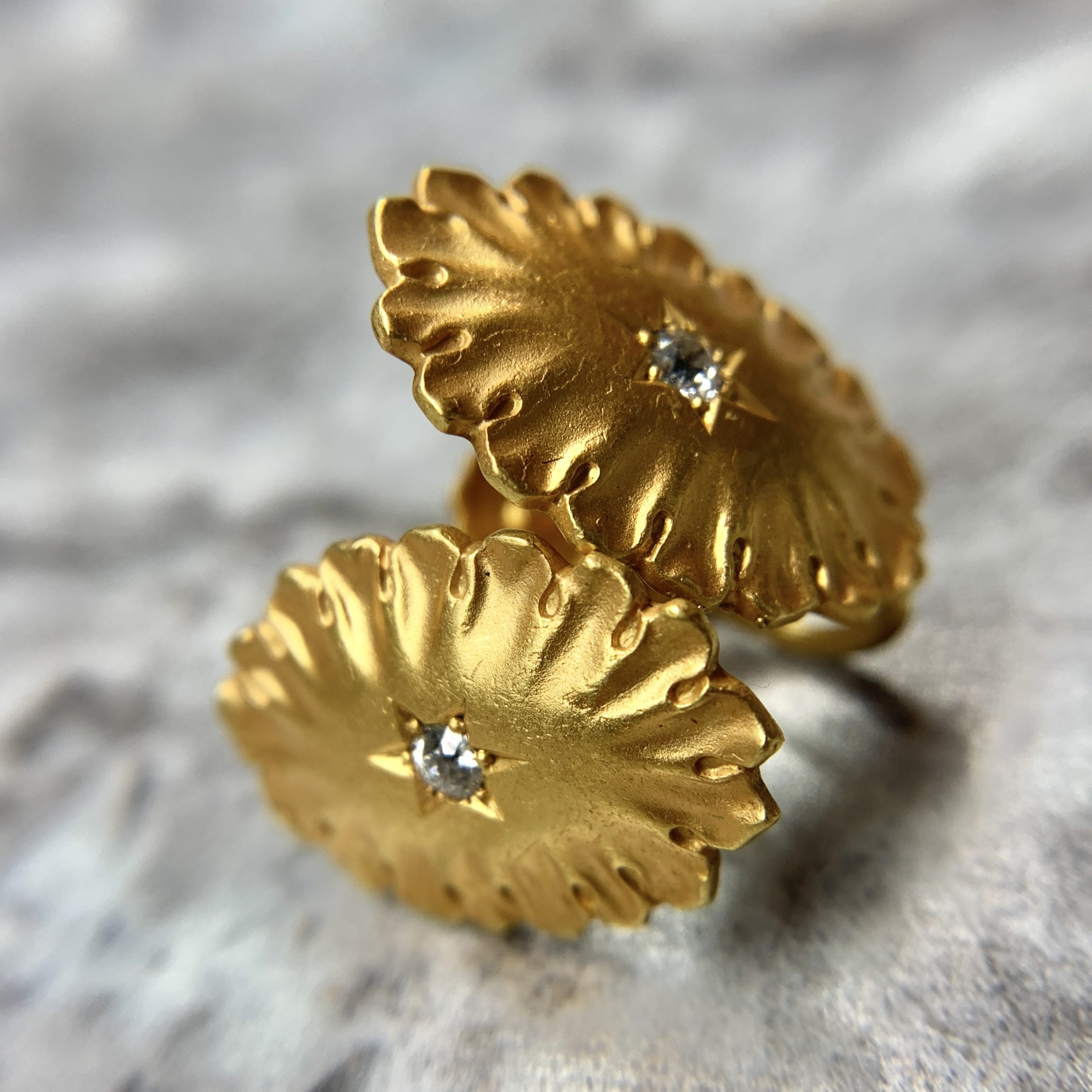 Solid Gold Vintage Screw on Diamond Earrings (A2570) - Summit Jewelers |  7821 Big Bend Blvd. | Webster Groves, MO | 63119